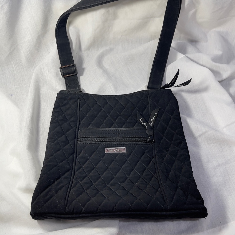 HOBO Vera Bradley Quilted Black CrossbodyChic Unique AllBlack With Leopard Insid